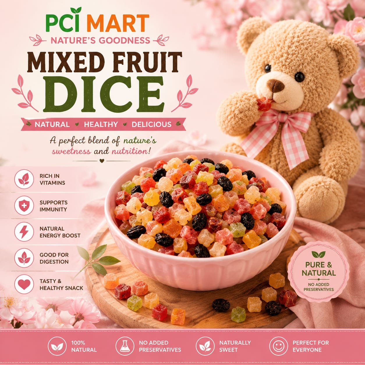 Home mixed fruit dice
