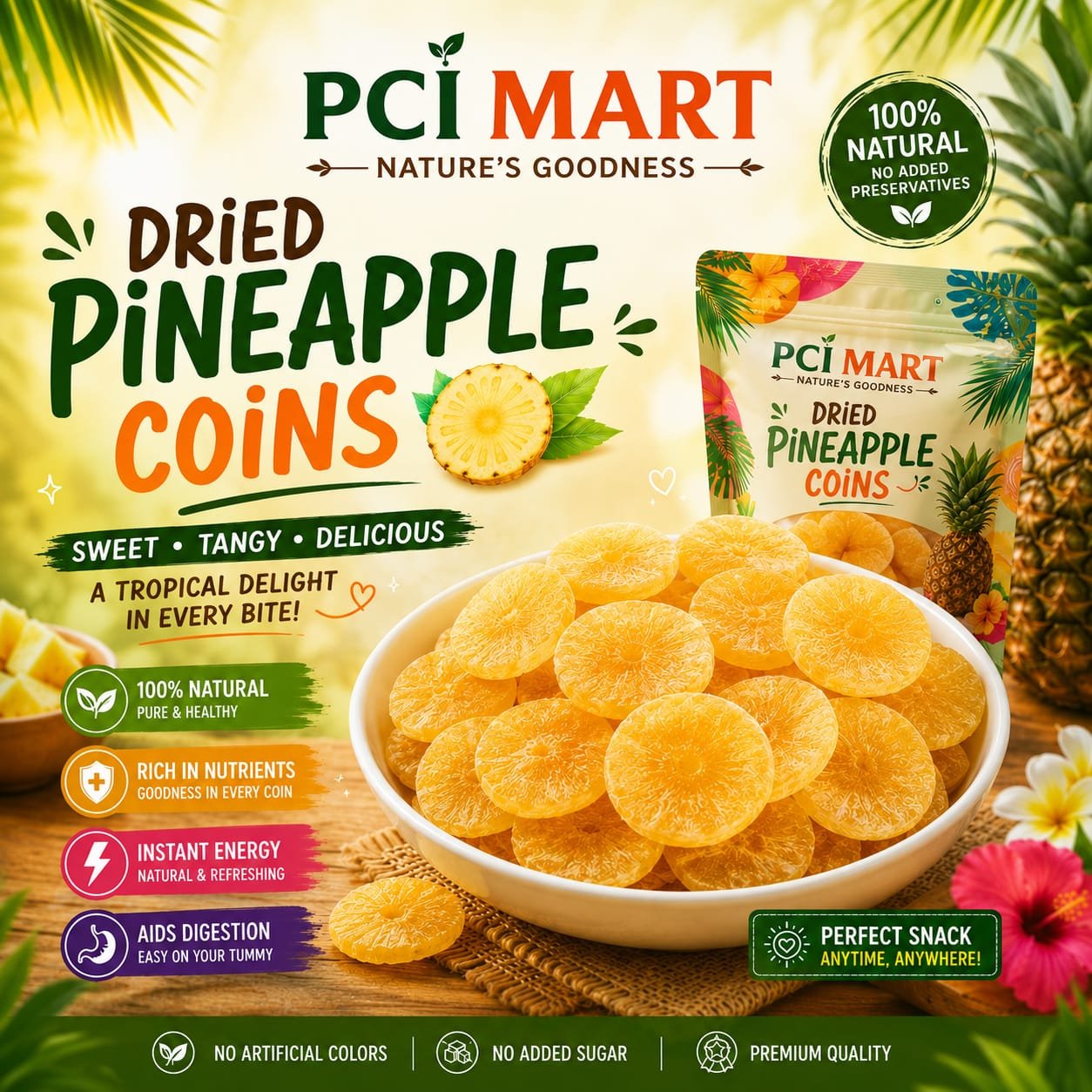 Home dried pineapple coin