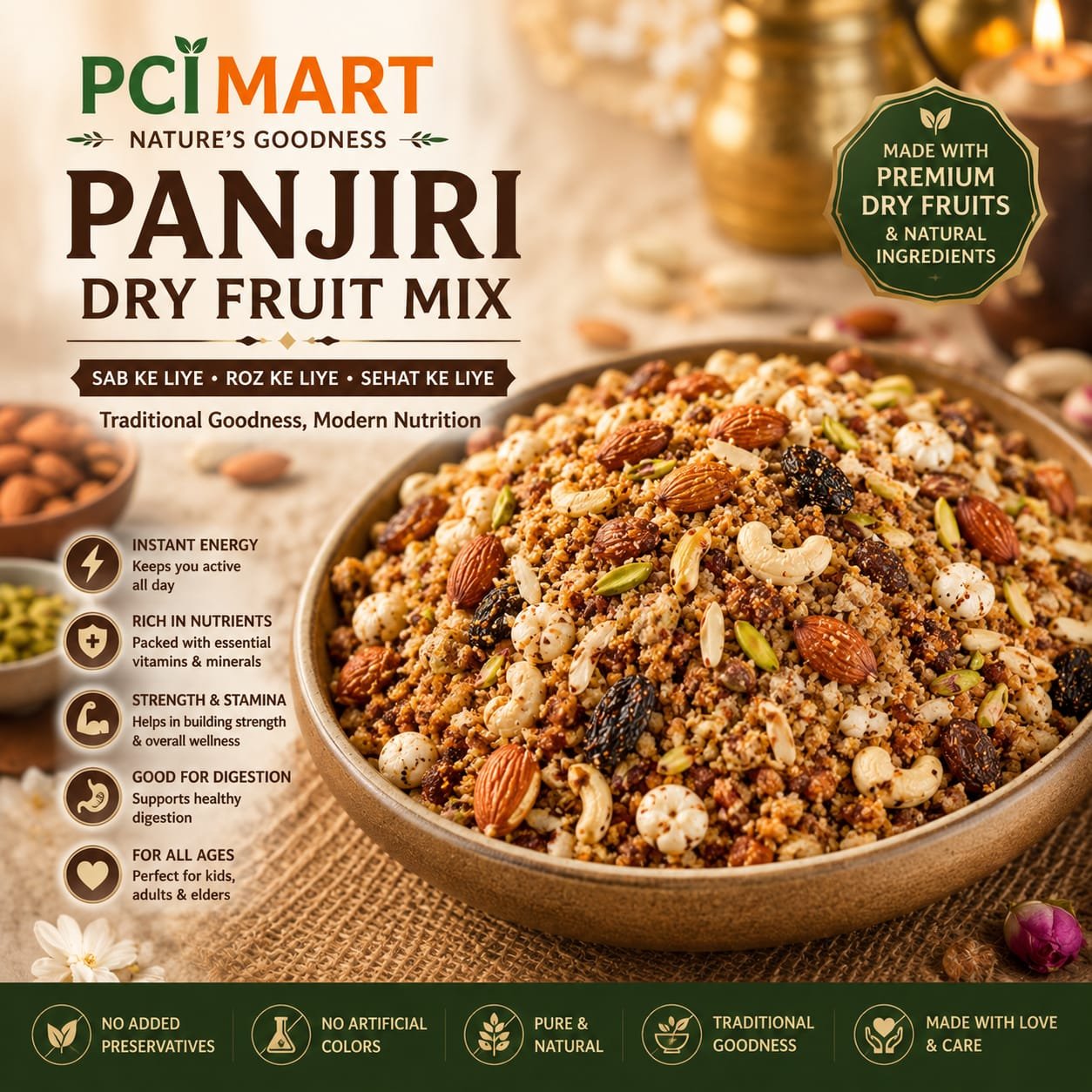 Home panjiri dry fruits mix
